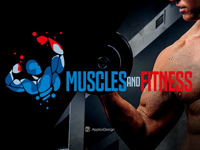 Muscles and Fitness "Logo on sale" beauty body branding design fitness graphic design gym illustration logo logos muscle muscles sport training vector workout