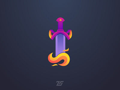 Flame Sword 3d amazing logo art awesome logo branding colorful creative design fantasy flame gradient logo graphic design identity illustration knight logo logos medieval modern sword