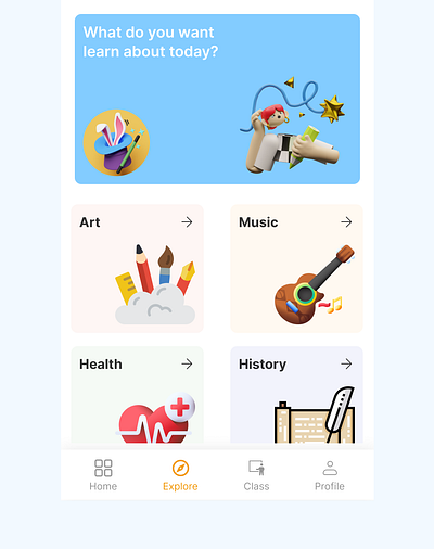 Edtech Explore design edtech illustration mobile ui ux