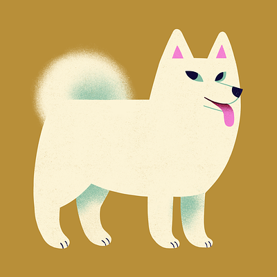 Samoyed animals dog dogs illustration pet pet illustration procreate samoyed simple stylized