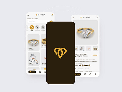 Diamond Shop Mobile App Design adobe photoshop design diamond shop mobile app design ui ui design uiux web design website