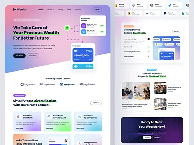 Wealth Management Landing Page business finance illustration landing page sass wealth website