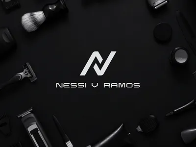 NVR Lettermark barber design grooming hairstyle identity lettermark logo minimal monogram nvr