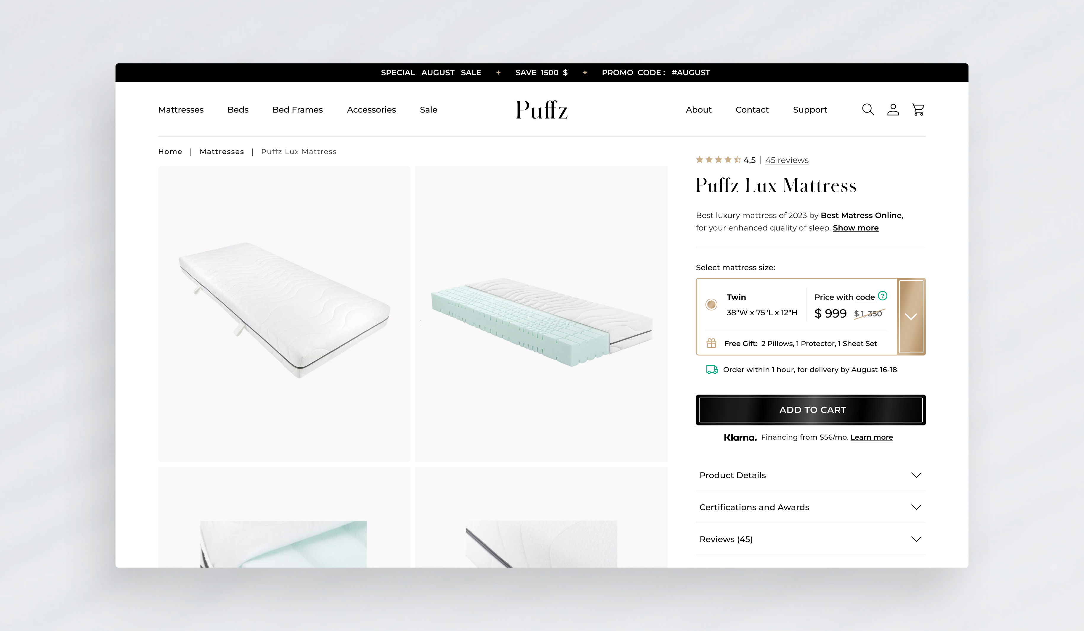 Luxury furniture online store design e commerce figma furniture landingpage luxury product page sale template typography ui uiux uxui web design website