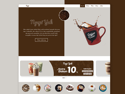 Landing page of the coffee seller's website branding coffee design ui website