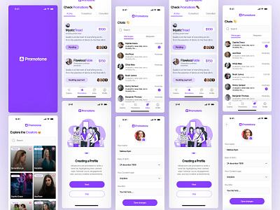 App-design Promotone app app design content creators creators app mobile mobile app mobile app design promotone ui ui design uiux design ux mobile design website design