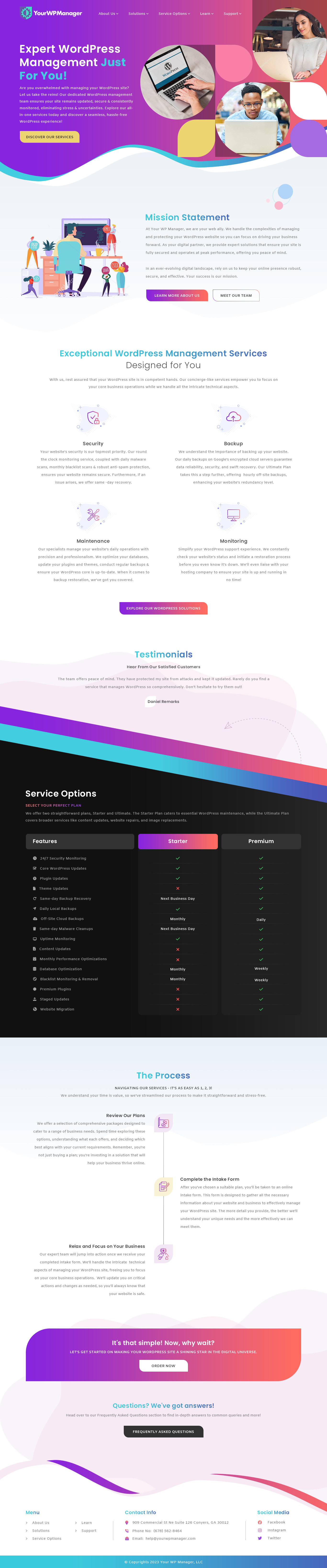 Wordpress Management Services wordpress website website design