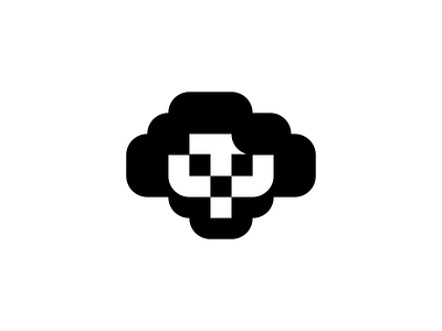Face Mark black branding custom mark face geometric hair icon logo mark mascot logo simple symbol