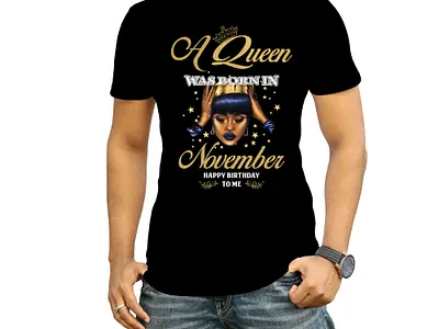 A queen was born in November amazon amazon t shirt bulk t shirt bulk t shirt design custom custom t shirt design graphic t shirt retro t shirt t shirt design tesspring trendy typography vintage t shirt