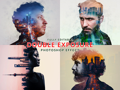 Double Exposure Photoshop Effect add ons brush effect double exposure editable editable effect effects film mockup mockup painting brush photo effect photo frame photoshop action poster poster effect psd effect smart object template