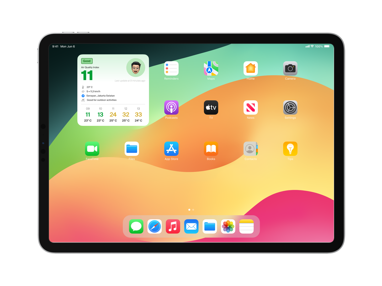 Air Quality Index - iPad Widget 3d touch air quality ipad iphone mobile app tablet ui ux widget