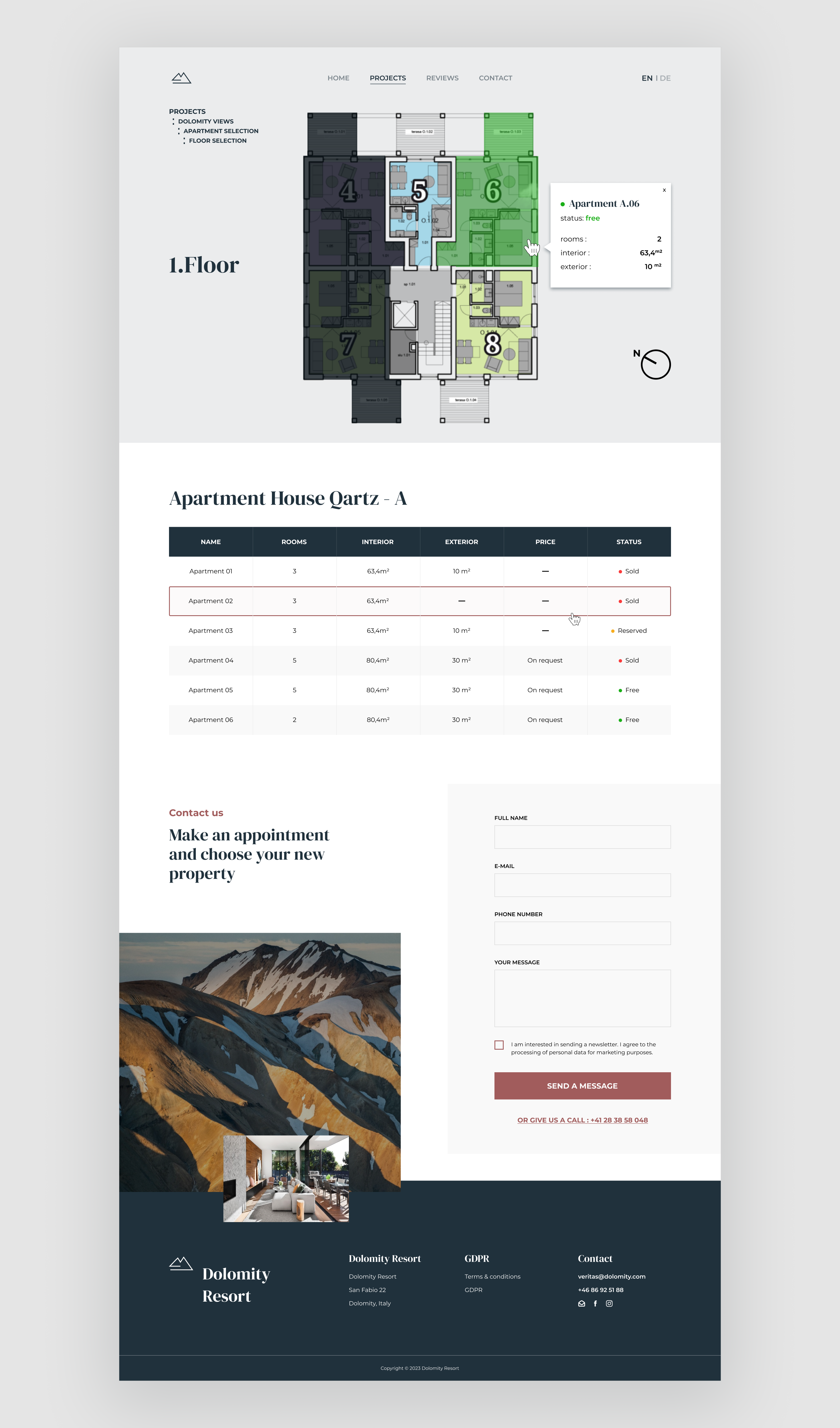 Dolomity mountain resort 2023 design figma housing luxury mountain resort properties ui uxui web design