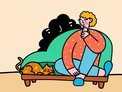 Depression2 alone character depression flat flatillustration illustration illustrator woman