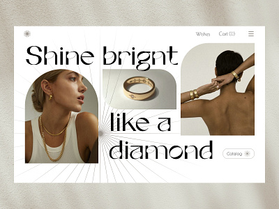 Stylish and aesthetic main screen of the jewelry store website design designui main screen ui uiux design web design