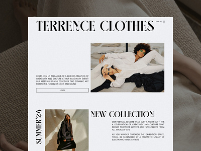 Website concept for online store of clothing brand design designui main screen minimaldesign ui uiux design web design