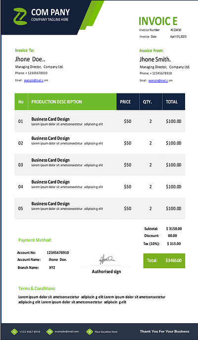 INVOICE DESIGN branding design graphic design logo vector