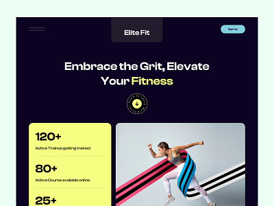 Fitness Club Landing Page 2023 2023 trend business clean ui colorful fit fitness fitness landing page gym gym landing page personal fitness popular popular ui product product design retro style