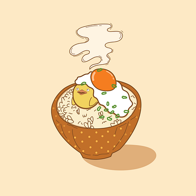 Ōtori-Sama Fried Rice 3d animation branding cute design graphic design illustration logo ui vector