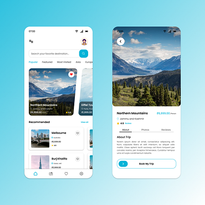 Travel Mobile App dailyui design ui ui design ux ux design