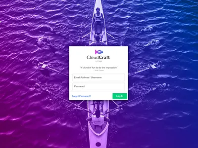 CloudCraft Login design logo product ui