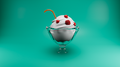 Ice Cream 3D - Cinema 4D + Arnold 3d adobe cc after effects arnold render cinema 4d glass material graphic design