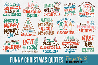 Funny Christmas Quotes PNG Bundle mug