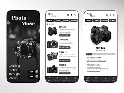 PHOTO MUSE app appdesign branding design graphic design photography ui ux worldphotographyday