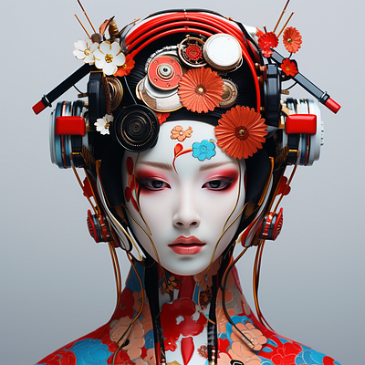 Geisha Bot 23 beautiful beauty cyborg geisha geisha bot japan japanese robot robotics virtual