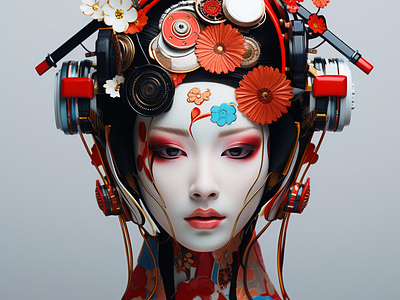 Geisha Bot 23 beautiful beauty cyborg geisha geisha bot japan japanese robot robotics virtual