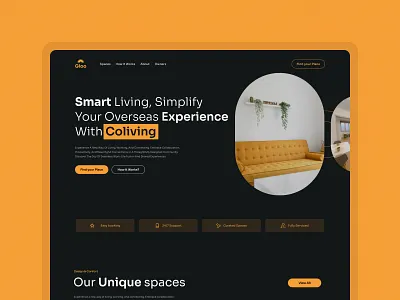 Coliving Website design ui web
