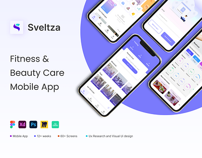Sveltza(Beauty Care and Fitness mobile app ) beautycareandfitnessmobileapp beautycarecasestudy designthinkingprocesscasestudy figmacasestudy figmamobileappp desifn fitnesscasestudy iosappdesign ui uiuxcasestudy ux