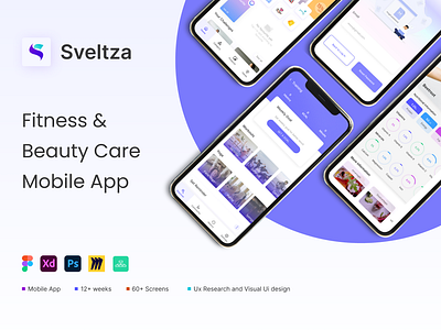 Sveltza(Beauty Care and Fitness mobile app ) beautycareandfitnessmobileapp beautycarecasestudy designthinkingprocesscasestudy figmacasestudy figmamobileappp desifn fitnesscasestudy iosappdesign ui uiuxcasestudy ux