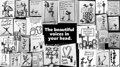 The beautiful voices in your head handdrawn illustration nate williams sketchbook sketches