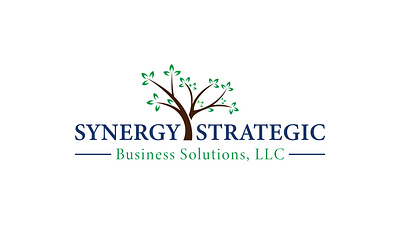 SYNERGY STRATEGIC LOGO brand identity business logo business solutions logo design green logo illustration logo logo design logo designer strategic logo synergy logo tree logo