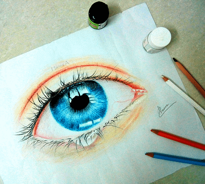 PENCIL ART 2017 art artist blue eye color pencil art colors design designer eyes graphic design illustration pain paper pencil art pencil drawing realisticart tears
