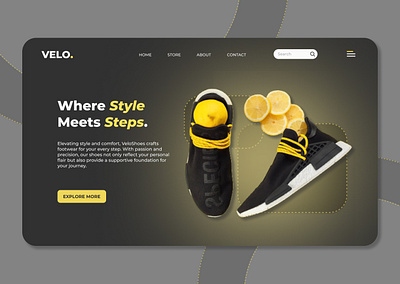 Shoe Store Ecommerce Landing Page app design branding ecommerce graphic design ui uiux ux web design