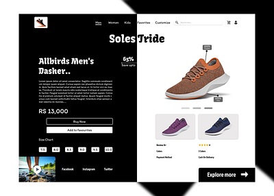 Shoe Website Design Concept app branding design figma graphic design icon illustration logo ui vector