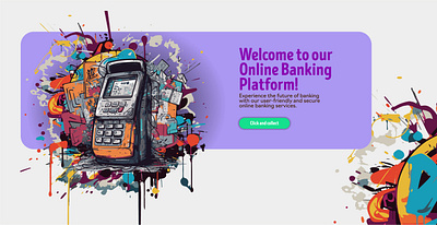 Web banner for a website with a bank terminal in graffiti style graffiti