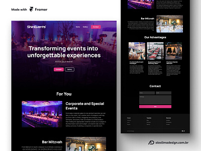 Shine Events Page branddesign branddesigner branding design framer design framer sites framer template graphic design identidade visual illustration logo template template framer ui ui design ui template ux template vector website website template