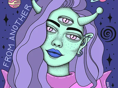 From another world alien art artwork characterdesign drawing et extraterrestrian illustration ovni planets portrait universe woman world