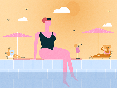 Swimming pool | Summer august concept design editorial graphic design holiday illustration summer travel vacation vector