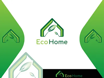 Eco Home logo design brand brand identity branding clean creative design flat graphic design icon illustration illustrator logo minimal modern photoshop typography vector