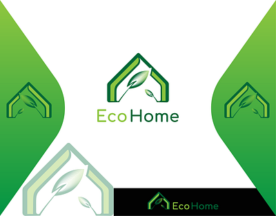 Eco Home logo design brand brand identity branding clean creative design flat graphic design icon illustration illustrator logo minimal modern photoshop typography vector