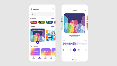 Podcast App app branding design graphic design typography ui ux