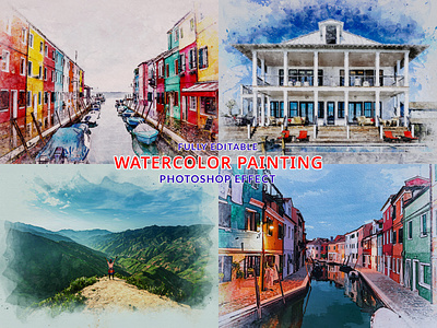 Watercolor Painting art Photoshop Effect add ons brush effect brush painting digital painting painting brush photo effect photoshop action watercolor art watercolor effect watercolor painting