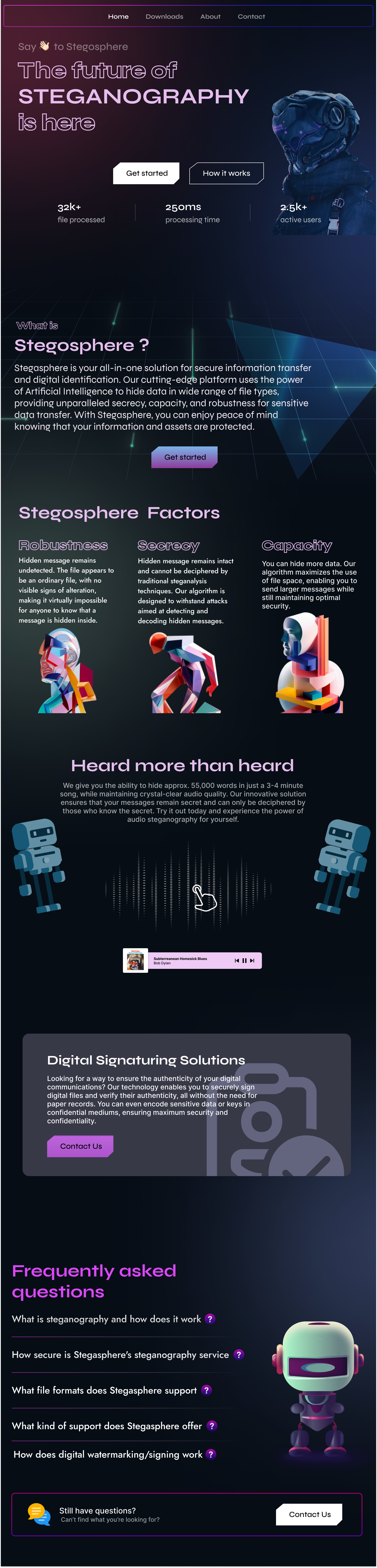 Steganography Landing page figma landing page ui web web design