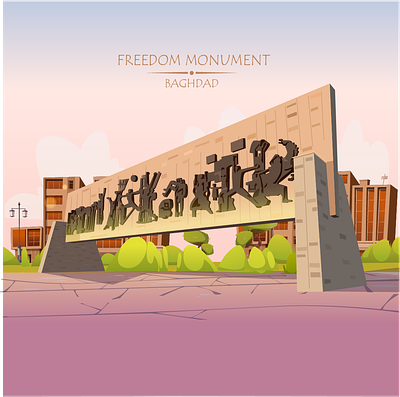 Freedom Monument/ Baghdad 3d animation branding graphic design logo motion graphics ui