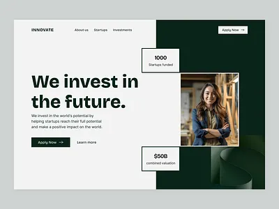 Innovate Hero Section design ui ux web design