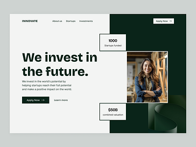 Innovate Hero Section design ui ux web design