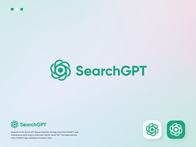 Search GPT Logo Design ai logo app logo artificial intelligence brand identity branding business chat gpt gpt logo interface logo minimal minimalism minimalist search logo startup symbol website logo